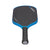 White background, product image of a JOOLA Hyperion 3S Simone Jardim pickleball paddle. Paddle is laying paddle face up and showing the JOOLA logo on the end cap of the paddle handle.