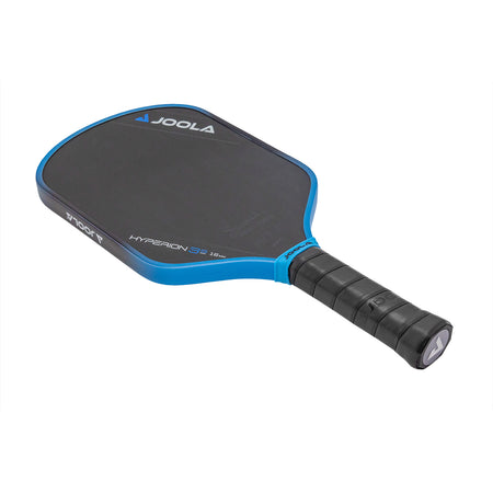 White background, product image of the JOOLA Hyperion 3S Simone Jardim pickleball paddle. Black handle.