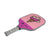 White Background Image: JOOLA x BRITTO paddle, grey handle, purple and pink paddle face with an image of an ice cream cone in the BRITTO art style.