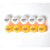 White Background Image: Five white and five orange JOOLA spezial table tennis balls.