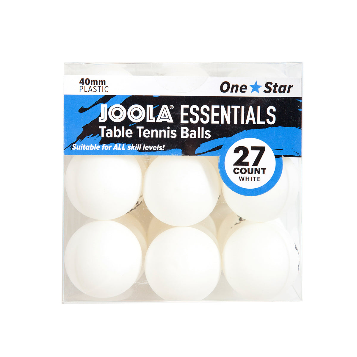 JOOLA Essentials 40mm Table Tennis Balls (white or orange). 6 or 27 count. #White