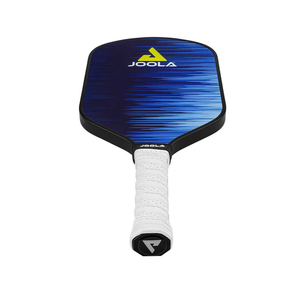 White Background Image: Straight on view of the Ben Johns Hyperion CAS 16 mm pickleball paddle, blue and black paddle face. #hyperion