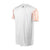 White Background Image: Backside of the Ben Johns Trigon Tee Shirt white and orange. #Orange