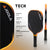 Infographic showing the tech specs of the JOOLA 3S 16mm Scorpeus Pickleball Paddle.