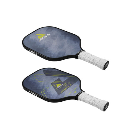 White Background Image: Product image of two JOOLA Essentials Blue Pickleball Paddles. #Blue