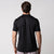 Image showing the back of a model wearing a JOOLA Men's Court Polo, Black.