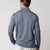 The back of a male model wearing a JOOLA Men's Quarter Zip Pullover, Navy Heather. 