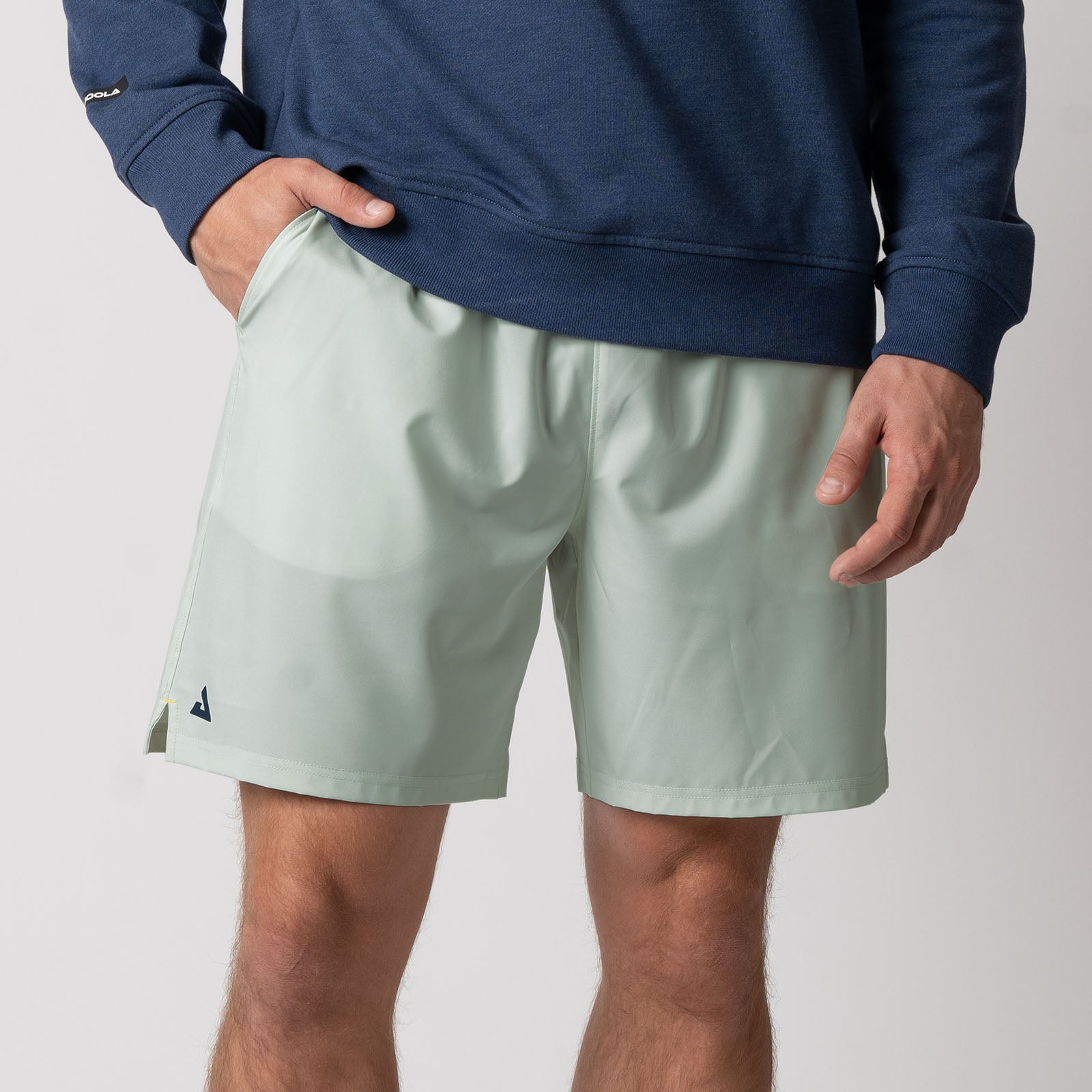 Image showing the JOOLA Men's Woven Shorts with a seven-inch inseam, hushed mint.