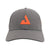 White Background Image: JOOLA Perseus Hat with orange embroidered JOOLA Trinity icon on the front #Grey