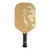 White background image of the JOOLA Magnus CAS 14mm Pickleball Paddle. Straight on view of the lion image on the paddle face. Gold and black.