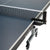 White Background Image: Right side of World Cup 25 table tennis table, angled to show the net and wheels on right side of table.