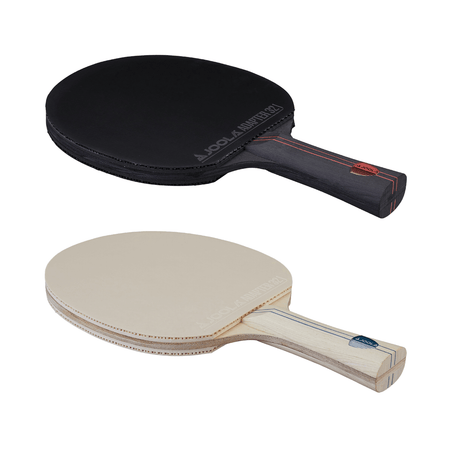 White Background Image: Product Image of two JOOLA Blizzard Blackout Table Tennis Rackets.