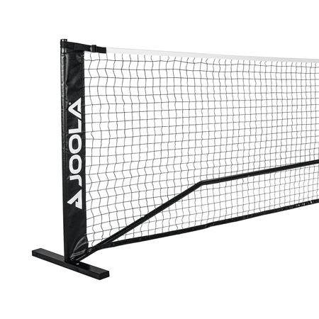 White Background Image: JOOLA Elemental Pickleball Net with white JOOLA logo on the side of the net