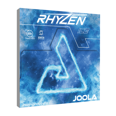 White Background Image: Rhyzen Ice Performance Table Tennis Rubber package. Blue and white. #Ice