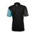 White Background Image: Back side of the Black and turquoise JOOLA Synergy polo. #Black/Turquoise